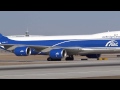 abc airbridgecargo boeing 747 8 vq brh landing u0026 taxi chicago o hare international airport