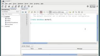 How to create a database using default character set