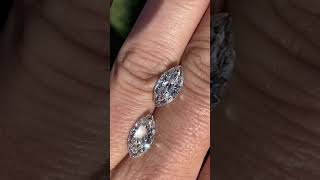 Forever One Marquise (top) compared with MoissaniteCo Marquise (bottom) Moissanite loose stones