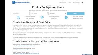 Florida Public Records Online Search Guide.