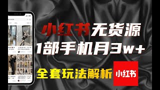 【副业推荐】单店月入2万，小红书无货源电商实战全流程演示项目拆解！#副业#副业推荐#小红书开店#赚钱#无货源电商