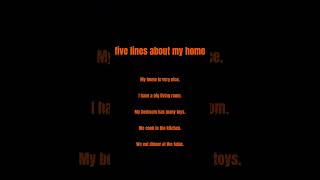 five lines about  my home #myhome  #essay #class3 #class4 #english #halfyearlyexam #5lines #fiveline