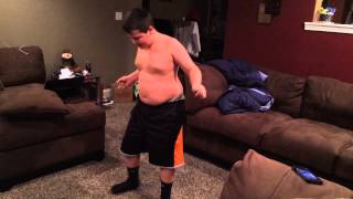 Chubby kid dances