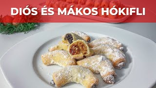 Diós és mákos hókifli videó recept