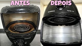 COMO LIMPAR AIR FRYER |LIMPEZA AIR FRYER SEM DESMONTAR  |RECEITINHA/MISTURINHA CASEIRA|Juliana Sena|