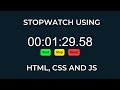 Stopwatch using HTML, CSS and JavaScript | JavaScript Project