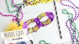 Easy Mardi Gras Masks Printable Craft for Kids | Printable Mardi Gras Mask Craft