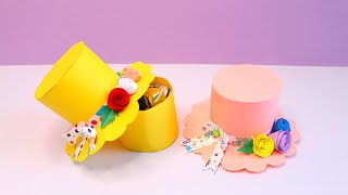 DIY Paper Hat Gift Box / How to make Gift Box / Easy Paper Crafts idea / Origami