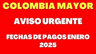 🔔 COLOMBIA MAYOR: INFORMACIÓN FECHAS DE PAGO ENERO 2025