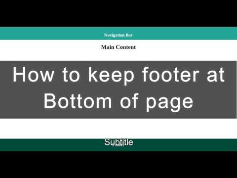 How to keep footer at bottom of page | HTML and CSS How to keep footer at bottom of page | HTML and CSS