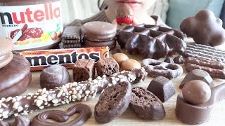 【ASMR】CHOCOLATE FOOD SWEETS DESSERTS NUTELLA MENTOS MALTESERS【EATINGSOUNDS】