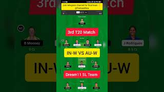 IN-W vs AU-W Dream11 Prediction || dream11 team prediction of today match, IN-W vs AU-W Dream11 team