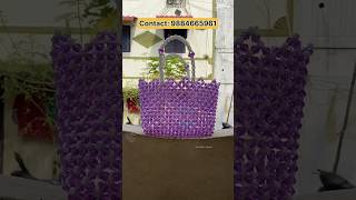 stylish Purple Beads Wire Basket Hand Bag #shorts