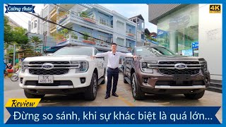 So sánh chi tiết EVEREST TITANIUM 2023 bản 1 cầu vs 2 cầu: 