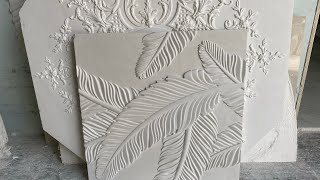 Make at your house Banana leaves design gypsum tiles only 2 minutes | samples gypsum tiles [60/60]