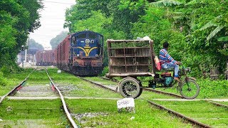 Indian Freight Train Leaving Darshana International Railway Station towards India- Indian Railways