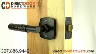 Emtek Hammered T-Bar Style Door Lever with Urban Modern Rosette in Oil Rubbed Bronze