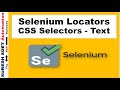 Selenium/Cypress Locators | CSS Selectors with Text