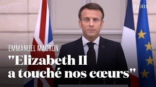 Emmanuel Macron rend hommage (en anglais) à Elizabeth II