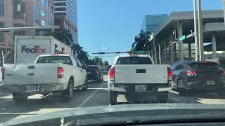 Driving to Downtown Fort Lauderdale midday !