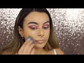 valentines day date night makeup tutorial mauve pink monochromatic look emilie maggie