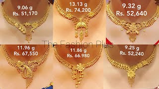 Latest light Weight Gold Necklace Farmabase Designs with Weight and Price