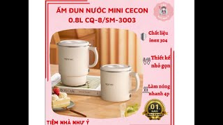 BÌNH ĐUN NƯỚC MINI 800ML CHÍNH HÃNG CECON TIỆN LỢI MANG DU LỊCH