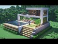 ⛏️ Minecraft Build Tutorial 🏊 Modern House With a Pool