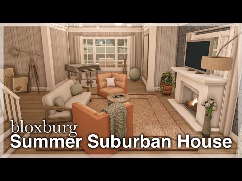 Bloxburg - Summer Suburban House Speedbuild (interior + Full Tour ...