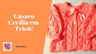 Casaquinho De Bebe Em Trico Corpo E Separacao Das Mangas