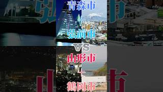 [リクエスト]青森市＋弘前市vs山形市＋鶴岡市 #東北地方 #青森市 #弘前市 #山形市 #鶴岡市 #地理系 #地理系を救おう #ポール330