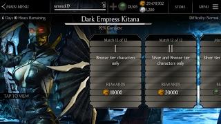 Mortal Kombat X IOS & Android/ Dark Empress Challenge and Requirements | Early Access Pack