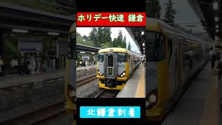 【房総色Ｅ２５７系】「ホリデー快速鎌倉」北鎌倉駅、横浜駅にて【ショート動画】