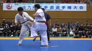 【新極真会】第29回全九州空手道選手権大会　準々決勝2　堀瞬　対　楠将弘　SHINKYOKUSHINKAI KARATE