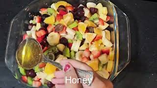 Rainbow Fruit Salad: Easy \u0026 Healthy \u0026 Delicious Treat with Honey Drizzle 🍎🍌🍇🍓