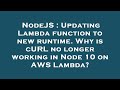 NodeJS : Updating Lambda function to new runtime. Why is cURL no longer working in Node 10 on AWS La