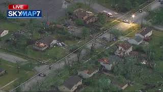 Chopper 7HD surveys tornado damage in Woodridge