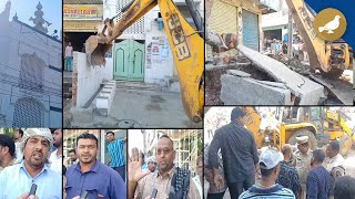 Demolition drive in Chandryangutta, Masjid-e-Saleha Wuzu Khana demolished by GHMC