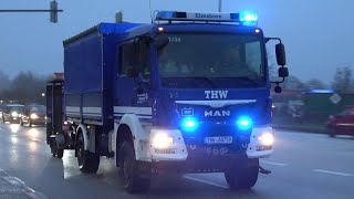 [PKW ERFASST PERSON auf AUTOBAHN!] Einsatzfahrten THW und Rettungsdienst