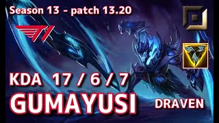 【KRサーバー/C1】T1 Gumayusi ドレイヴン(Draven) VS カリスタ(Kalista) BOT - Patch13.20 KR Ranked【LoL】