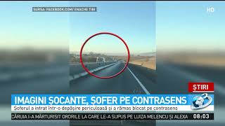 Imagini șocante în trafic! Un șofer a rămas blocat pe contrasens după o depășire forțată