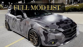 Mazda3 MOD list! #modified #mods #mazda