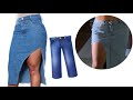 COMO TRANSFORMAR AQUELA CALÇA JEANS  EM SAIA|| 🪡👖🤭