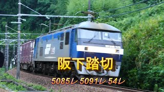 JR貨物 2020/07/19 阪下踏切から朝の貨物列車3本