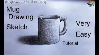 Mug  Sketch | Mug Drawing Tutorial | Pencil Sketch (Very Easy)