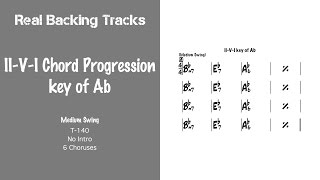 II-V-I Chord Progression - key of Ab - Real Jazz Backing Track - Play Along