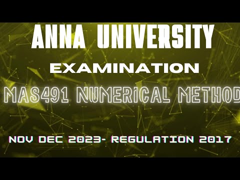 MA8491-NUMERICAL METHODS - NOV /DEC 2023-ANNA UNIVERSITY QUESTIONS ...