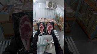 Packing A Customer’s Meat Order With the Best Steaks Ever