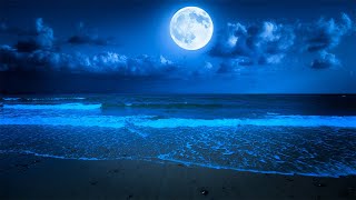 Calm Night Ocean Waves and Beautiful Relaxing Piano Music for Sleeping and Stress Relief