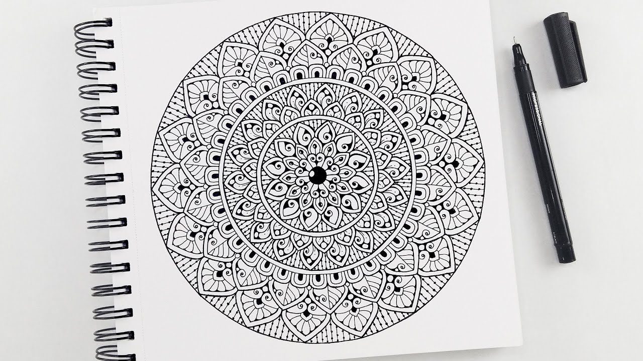 How To Draw Mandala Art For Beginners | Easy Mandala Art | Step By Step ...